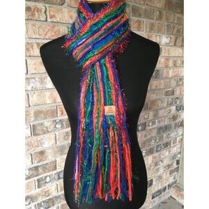 FLORIDA GATORS Scarf Handmade Blue Orange Green Game Day Metallic Eyelash Yarn